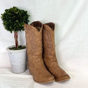 Coconuts tan cowgirl boots